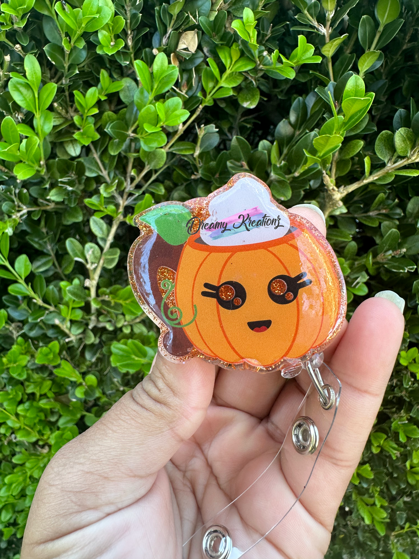 Pumpkin mug Badge Reel