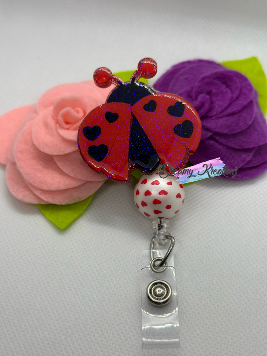 Ladybug badge reel