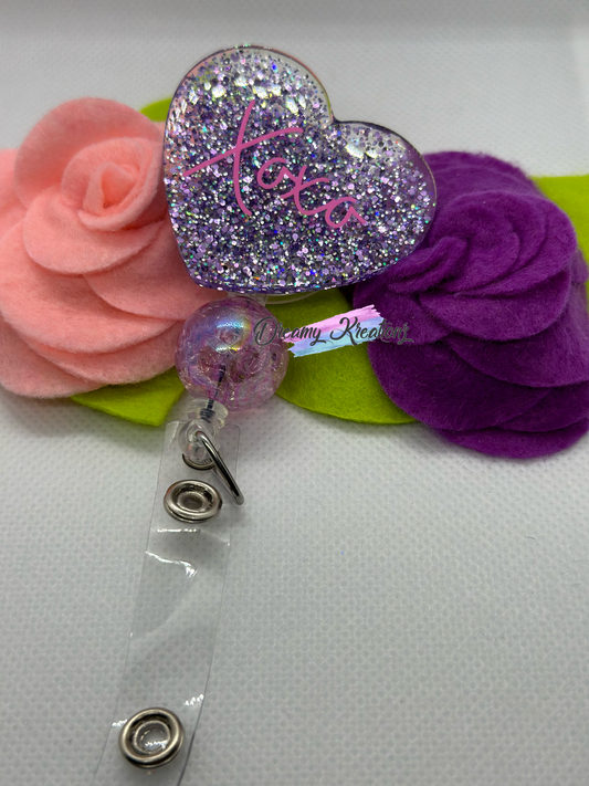 Xoxo heart badge reel