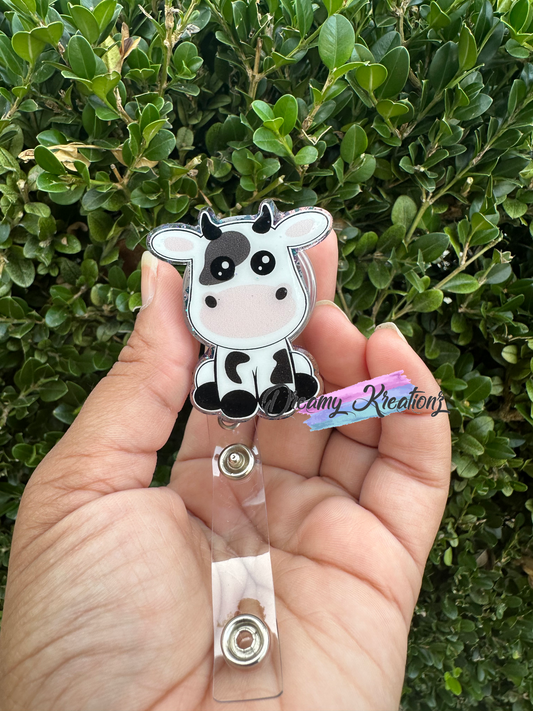 Baby cow badge reel